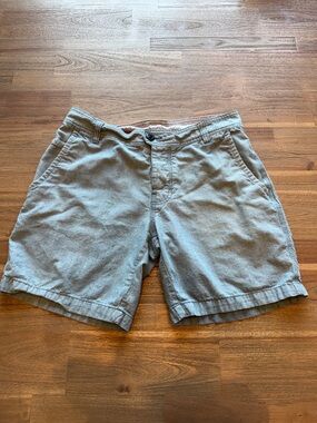 Columbia Mens Shorts 32W 8L Blue Faded Denim Look Button Fly Casual Hiking